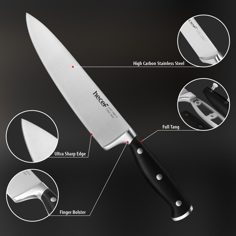 Kitchen Knife Set 3PCS Ultra Sharp Stainless Steel Chef Knife w/ ABS Handle gallery