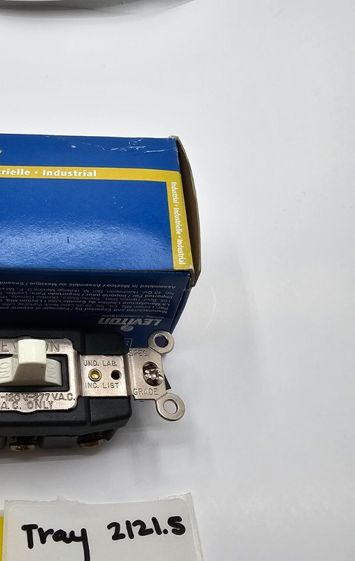 Leviton 20A 120/277-Volt Toggle Single-Pole AC Quiet Switch, White 1257-W gallery