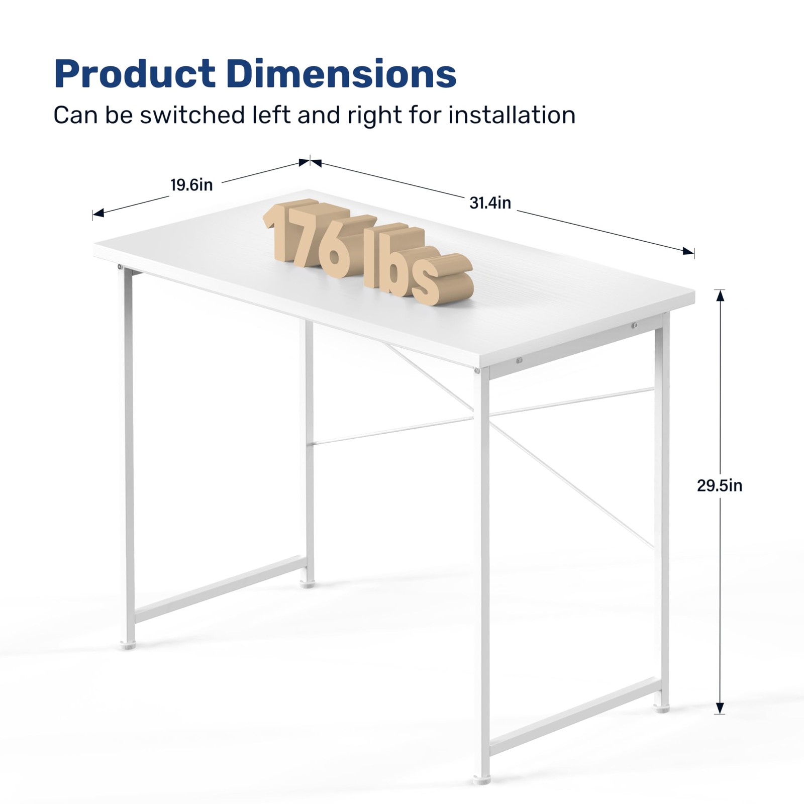 Computer Desk Home Office Work Study Writing Modern Simple Table with Headpho... gallery