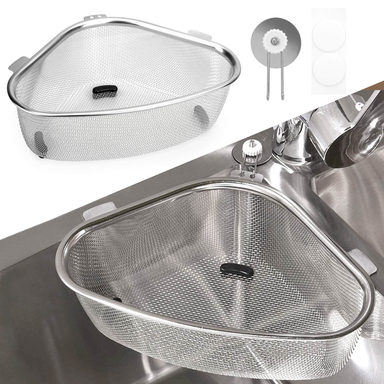 Stainless Steel Triangle Sink Strainer Basket, Food Catcher, Kitchen Drain Rack gallery