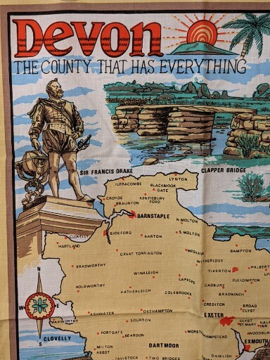 Devon The County That Has Everything Causeway Tea Towel Cotton Made In UK 29x19 gallery