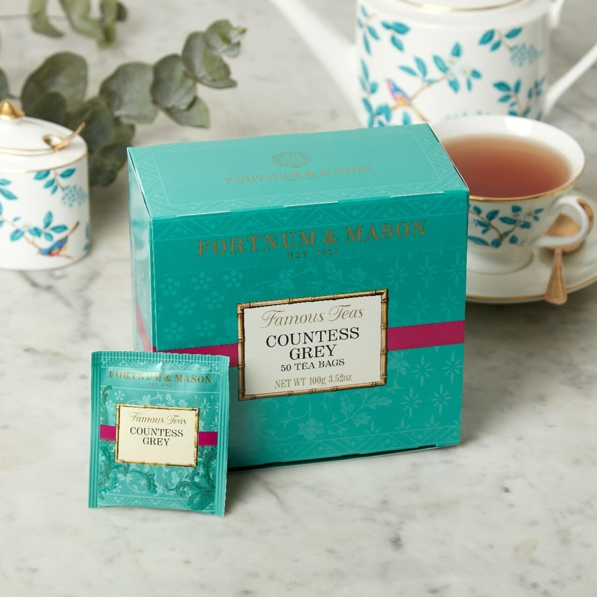 Fortnum and Mason UK Countess Grey Tea, 50 Tea bags - EXP 6/25 gallery