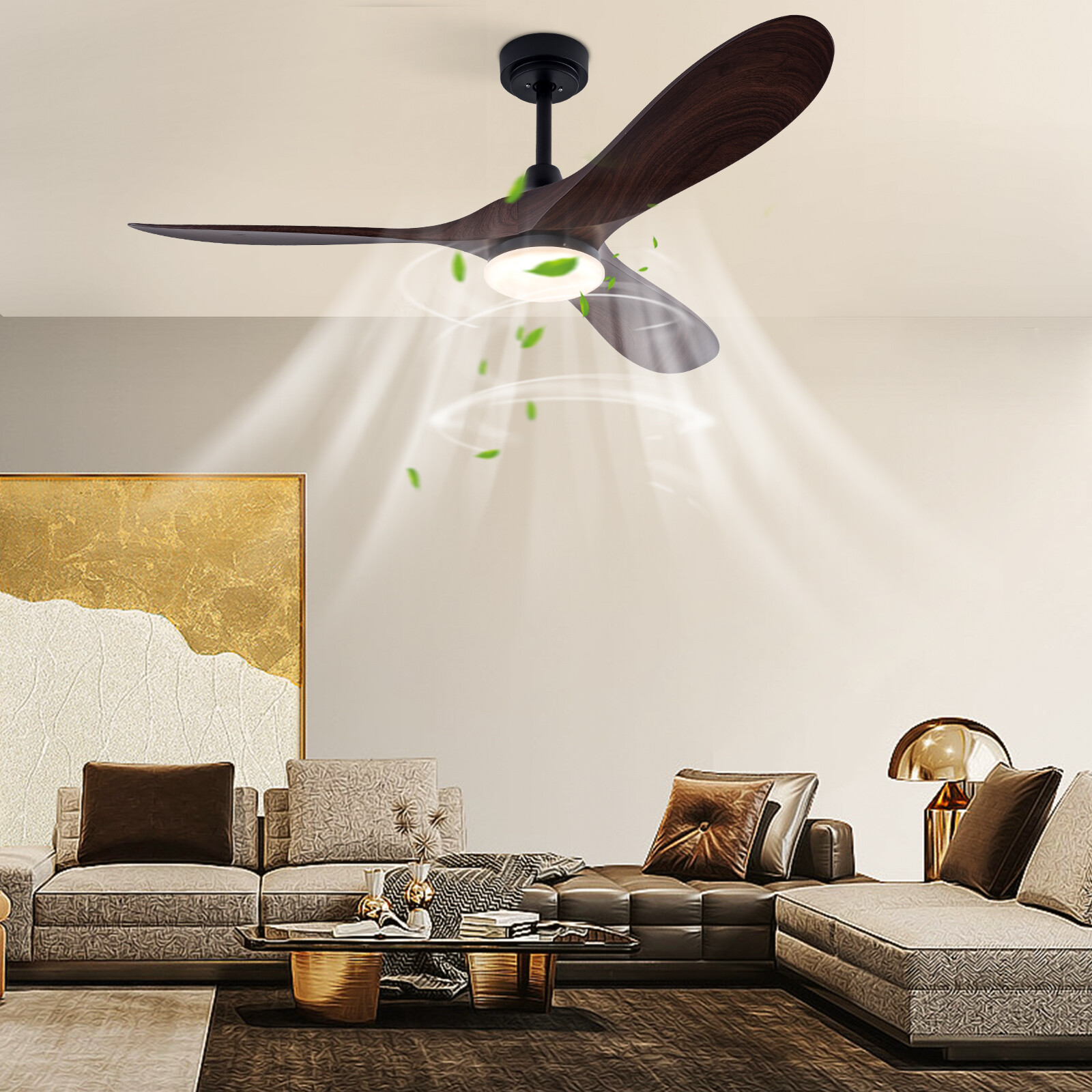 52 Inch Modern Ceiling Fan With Remote Indoor 3 ABS Blades Chandelier 50W New gallery