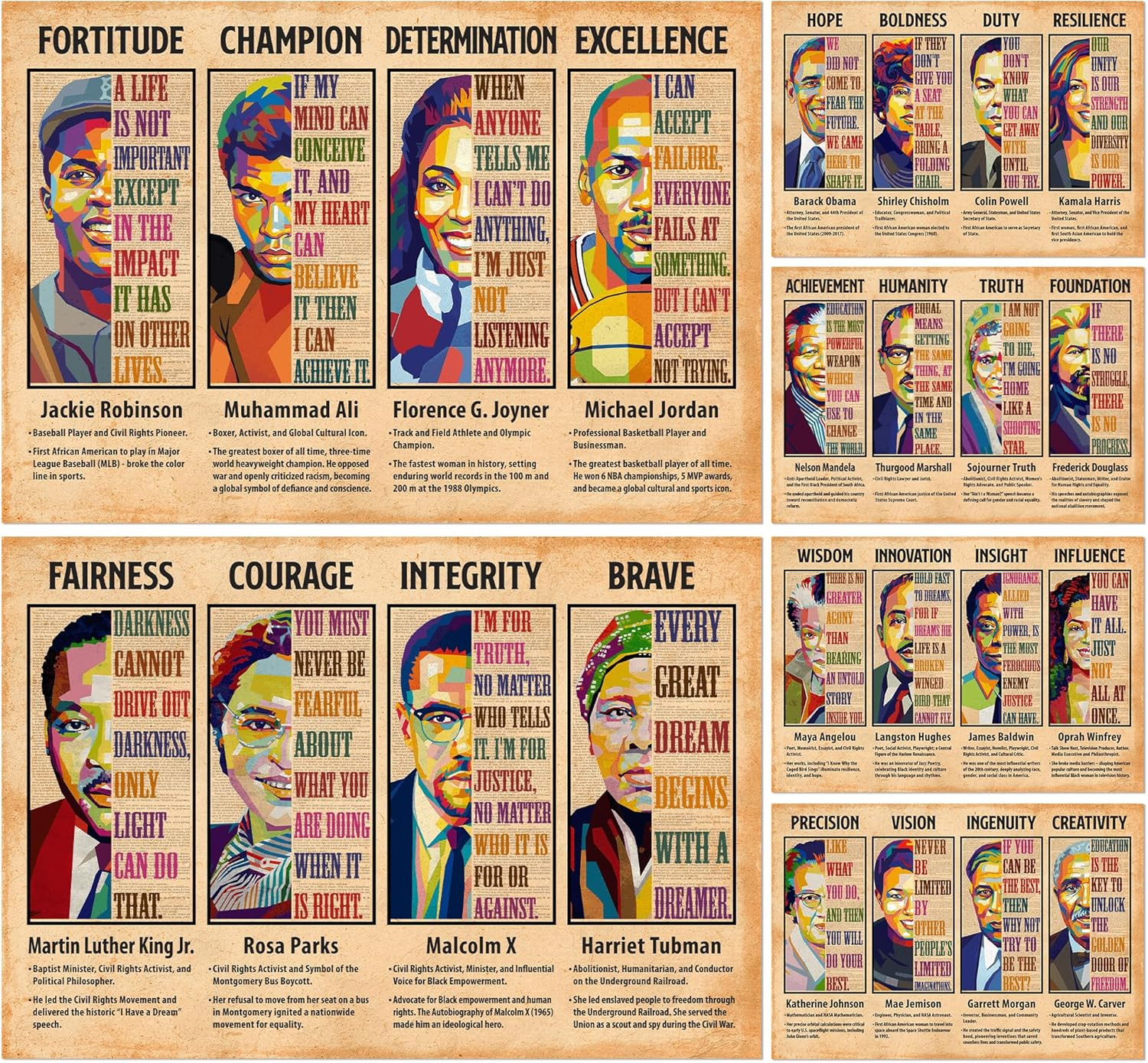 6 Pcs Black History Month Posters for Classroom, 11X16In Black History Month Dec gallery