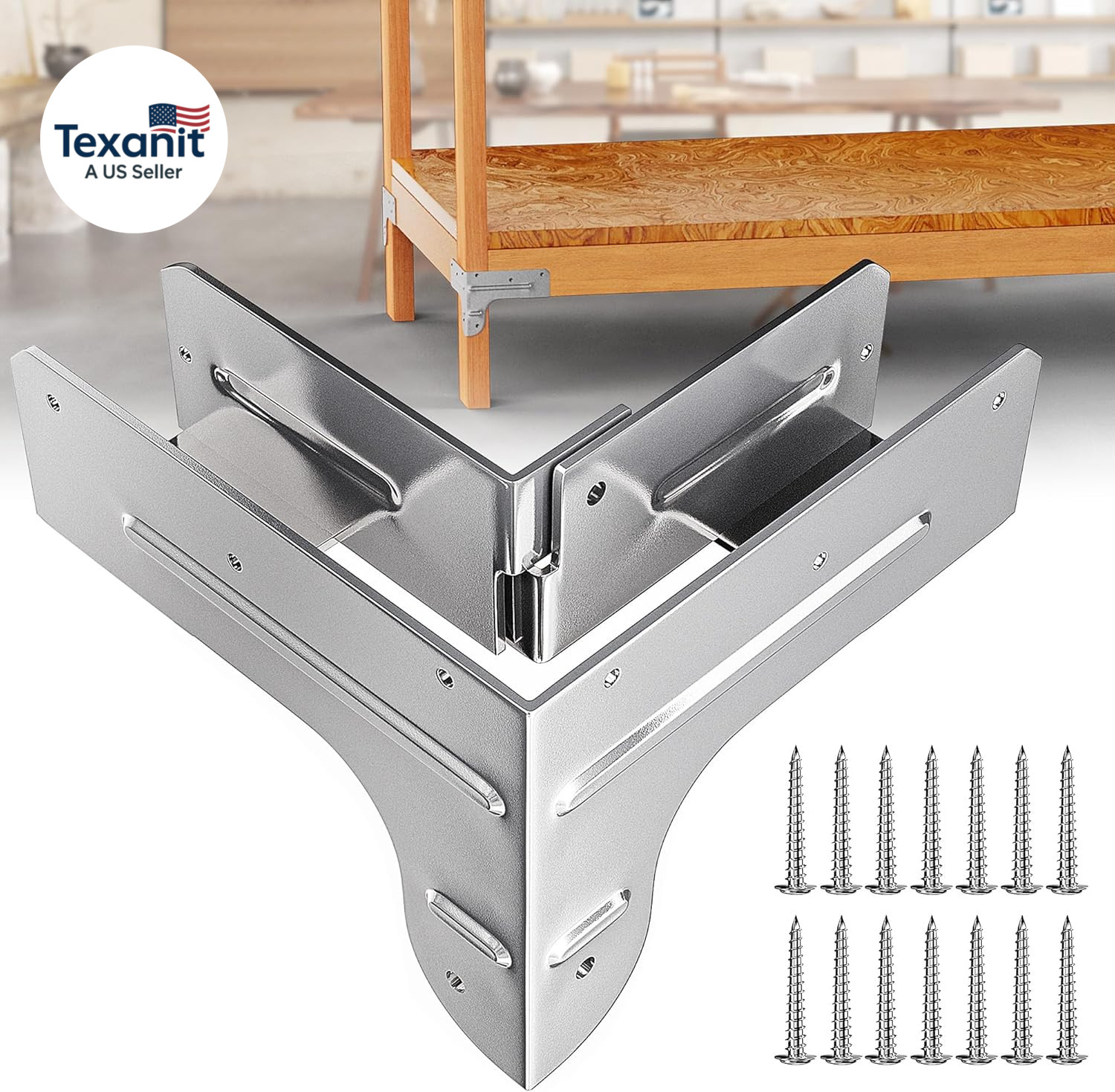 Workbench and Shelving Hardware Kit - Galvanized Steel Workbench Bracket Kit - 8 gallery