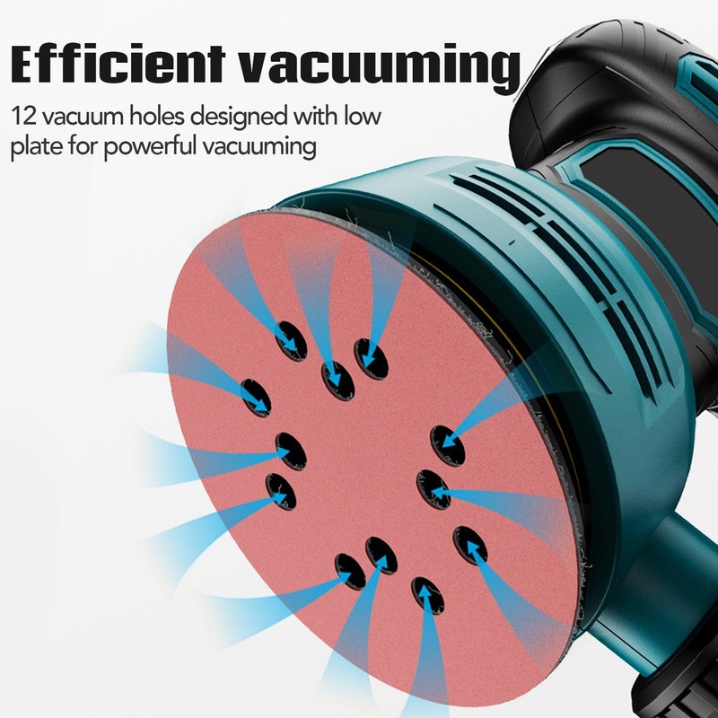 6 Speed Adjustable Electric Eccentric Sander with Dust Collection 360° Rotation gallery