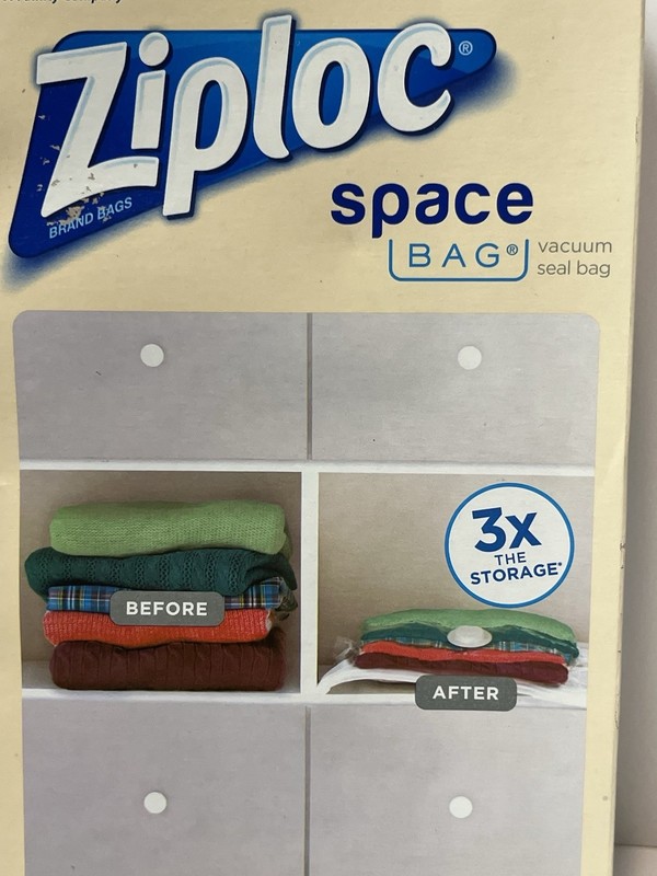 NEW Ziploc Space Bag FLAT Medium Flat Storage Compression Bags Reusable 3 Count gallery