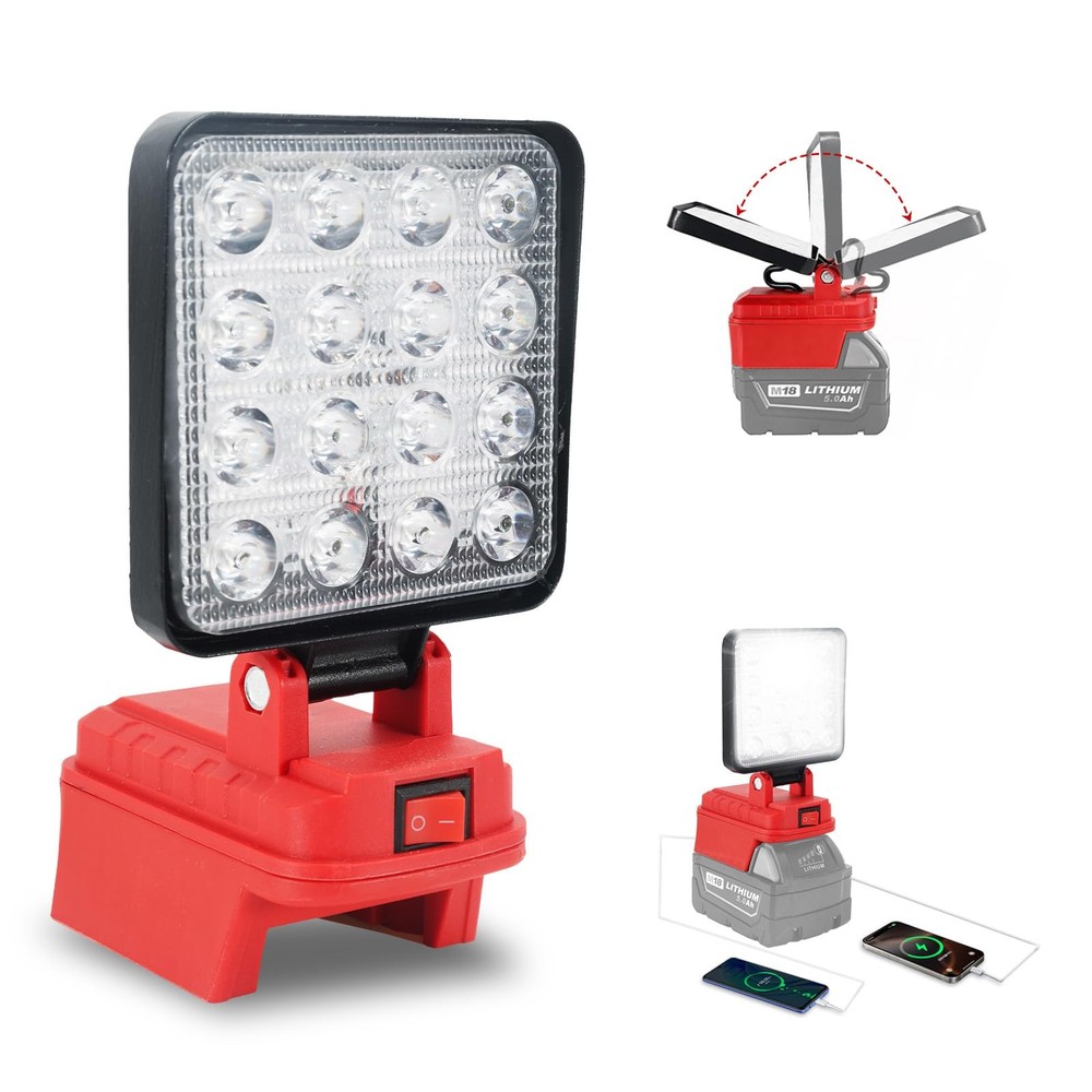 Cordless LED Work Light Compatible with Milwaukee M18 Battery, 5400 Lumens LE...