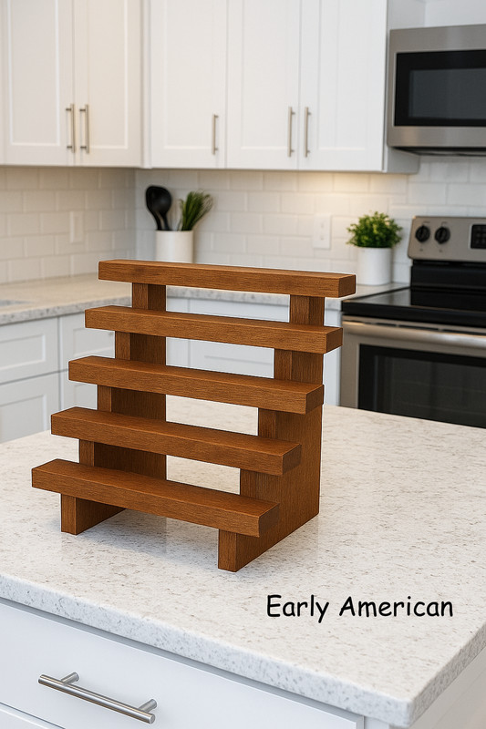 Rustic Wooden Spice Rack Organizer –3 Tier Countertop or Cabinet Shelf –8 Colors gallery