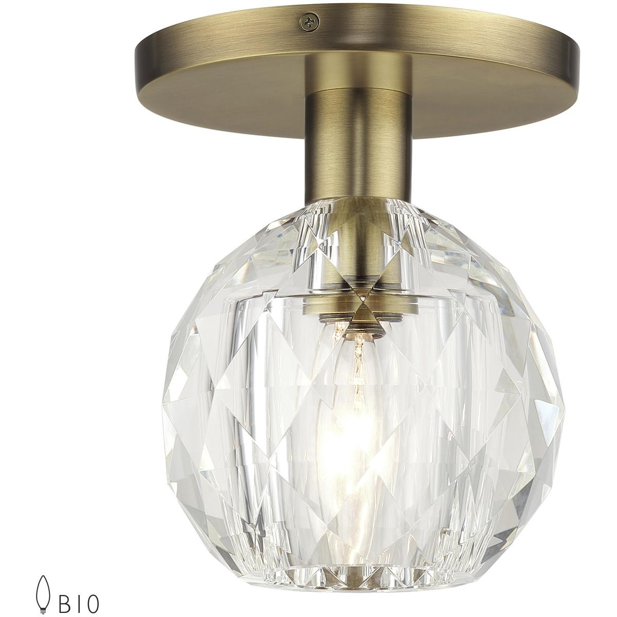 Livex Lighting 46320-08 Whitfield Semi-Flush Mount Natural Brass gallery
