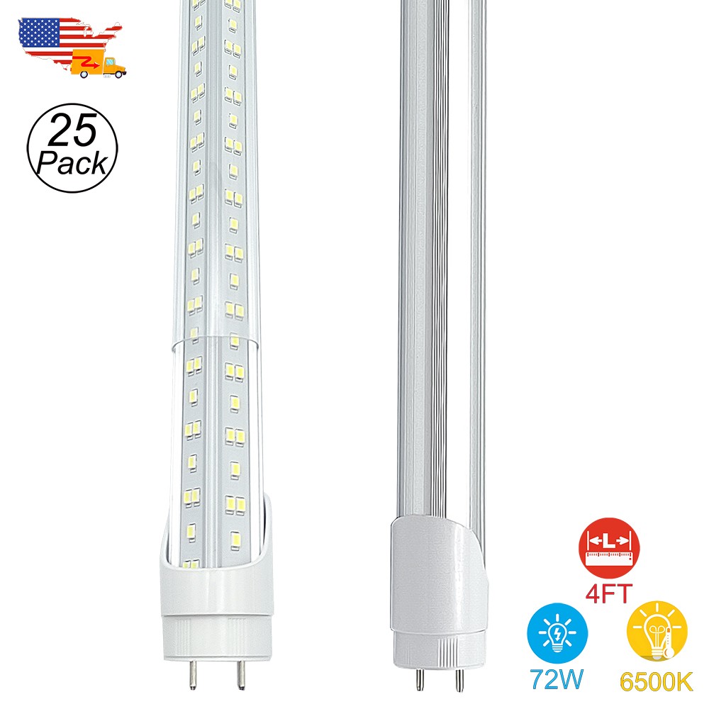 25Pack T8 4FT LED Tube Light Bulbs Double End Powered AC85-277V 72W 4 Foot LED gallery