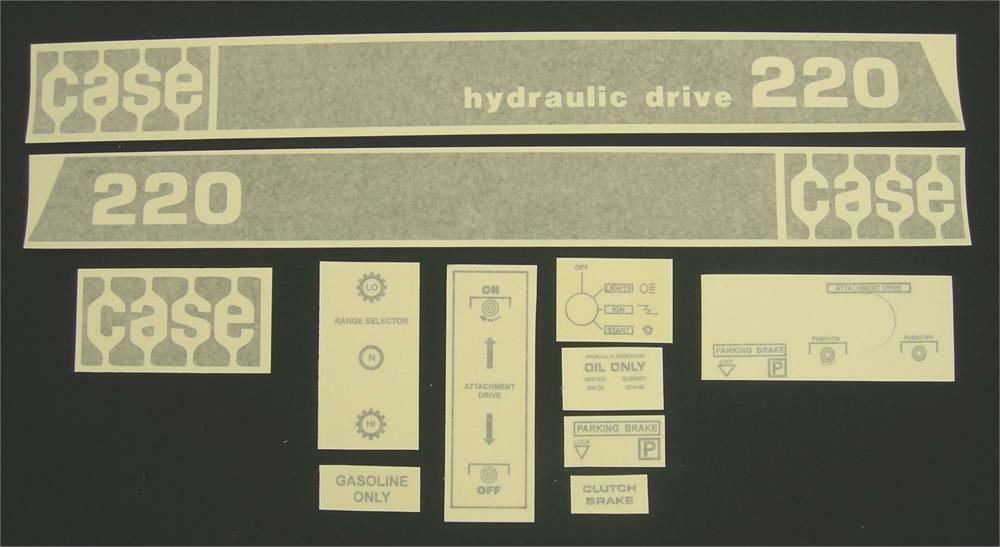 Case 220 Garden Tractor Decal Set (hydraulic drive) gallery