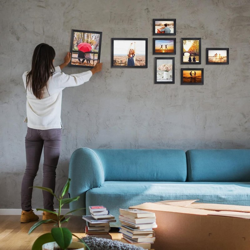 Versatile 5x7 Black Frame Set—7 Stylish Frames for Portrait or Landscape Use gallery