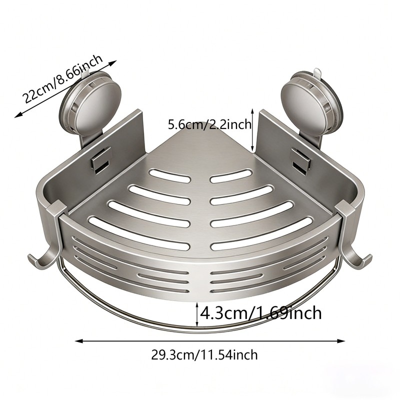 Triangle Suction Cup Corner Shelves, Bathroom Storage Rack Corner Shower Shelf gallery