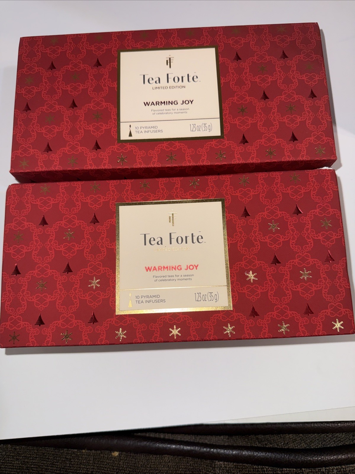 2 Tea Forte 10 Handcrafted Pyramid Tea Infusers Warming Joy gallery