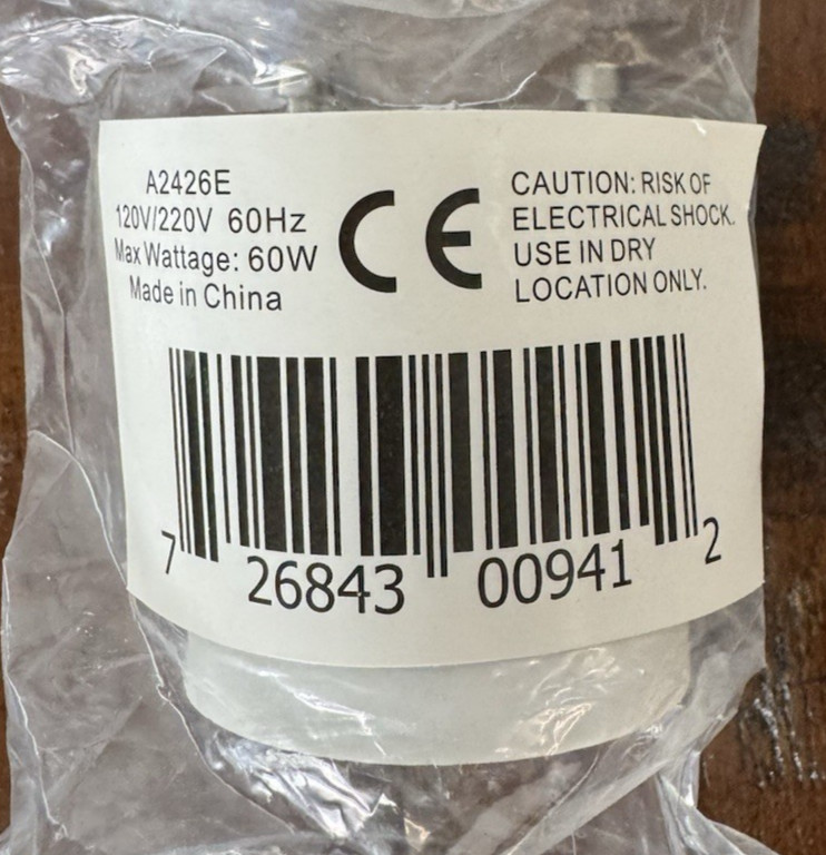 2 PACK Newhouse GU24 To Standard E26 / E27 Base Light Bulb Socket Adapter A2426E gallery
