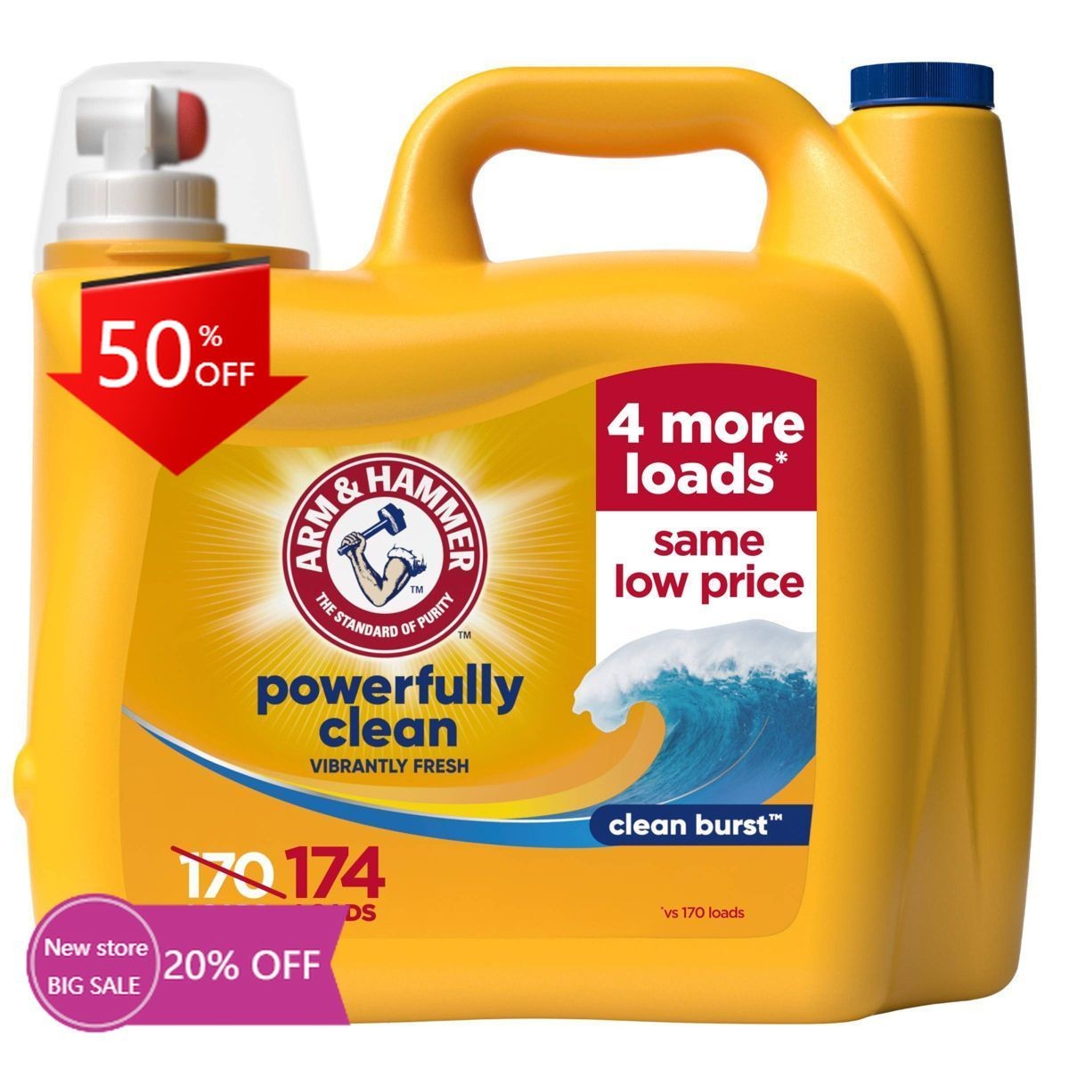Arm & Hammer Clean Burst Liquid Laundry Detergent 174 Loads - 174oz gallery