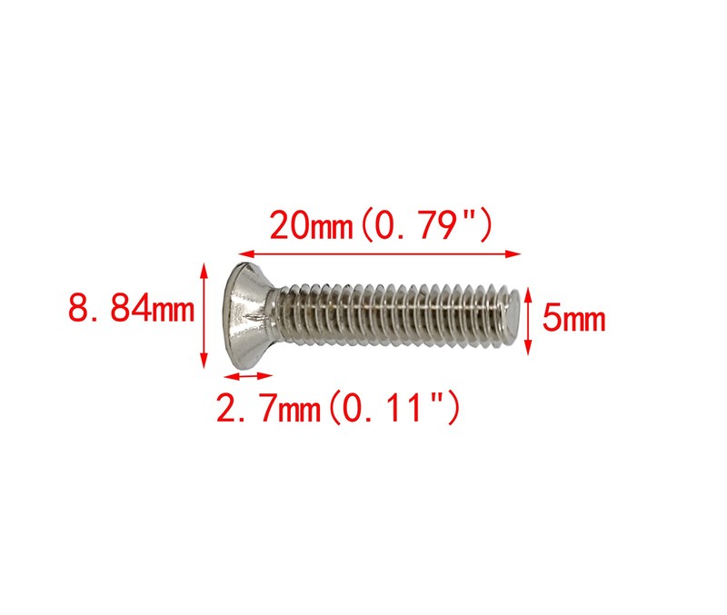 100PK M5 X 20mm - Phillips Flat Head Machine Screw (Countersunk) Carbon Steel gallery