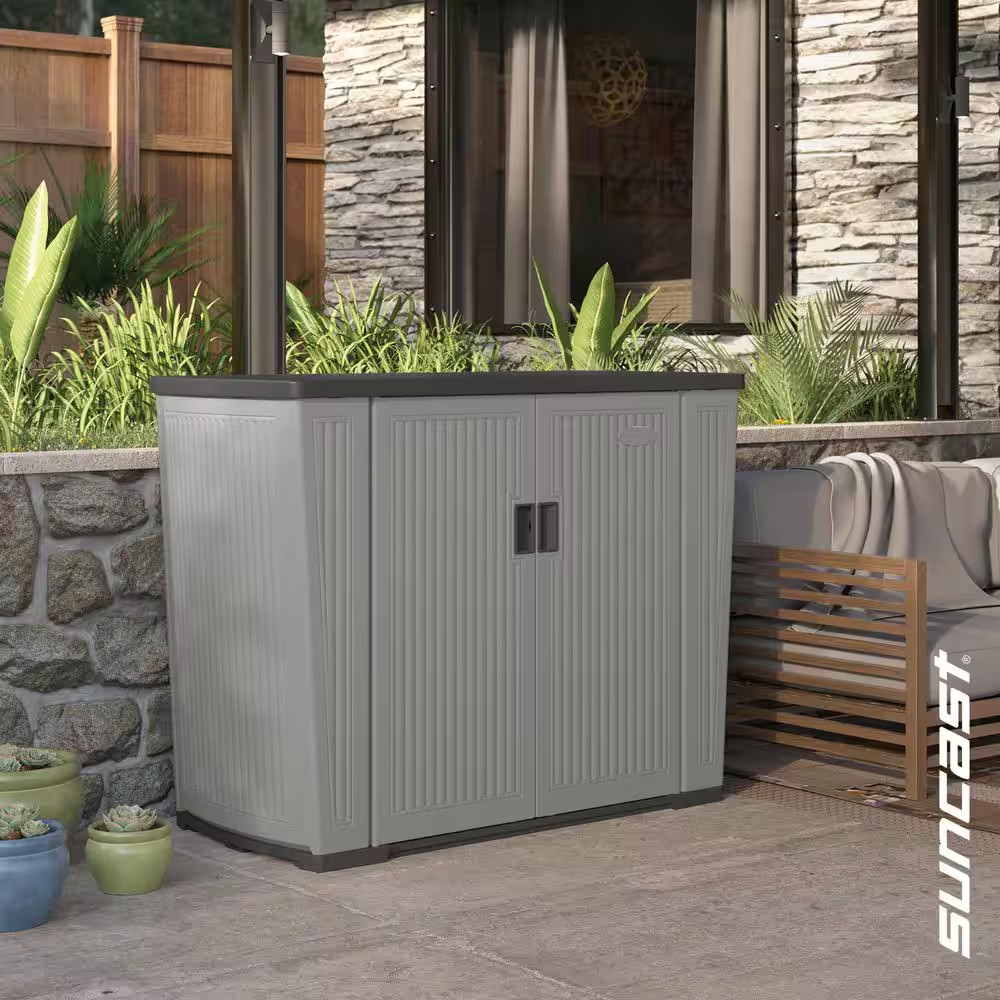 130 Gal. Dove Gray Backyard Oasis Vertical Deck Box gallery