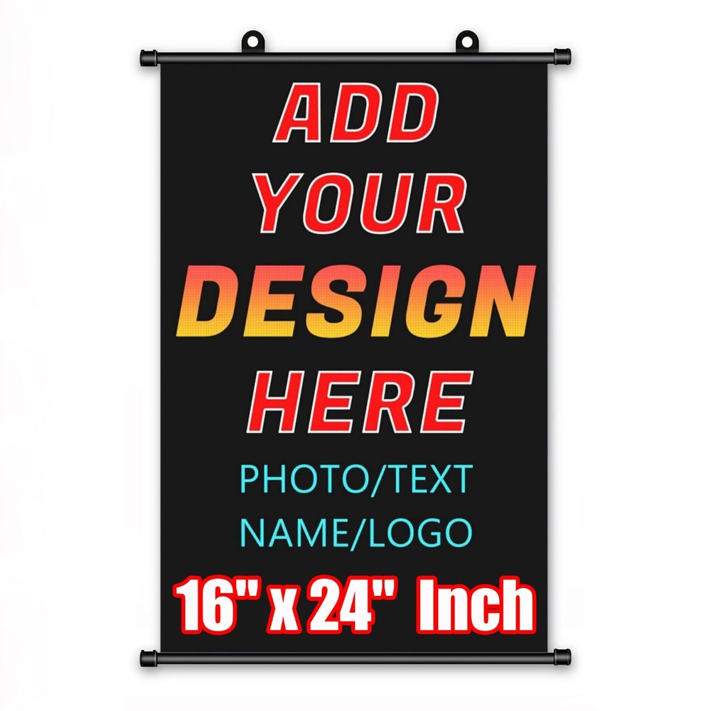Custom Canvas Scroll Poster Personalized Customize Print Decor Wall 16 x24 inch