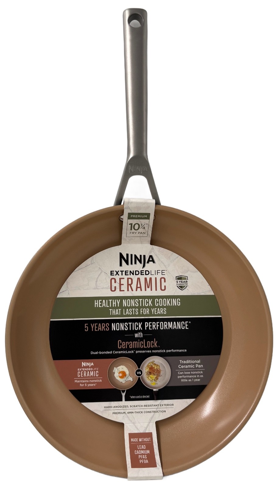 **Ninja Extended Life Ceramic 10.25" Non-Stick Frying Pan—Dark Gray gallery