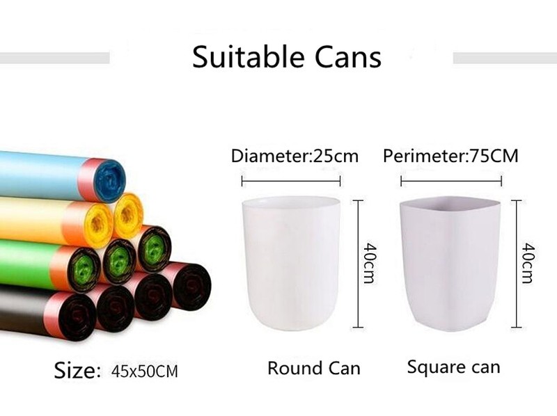 75pcs Random Colors Small Garbage Bag Disposable Home Drawstring Trash Bags gallery