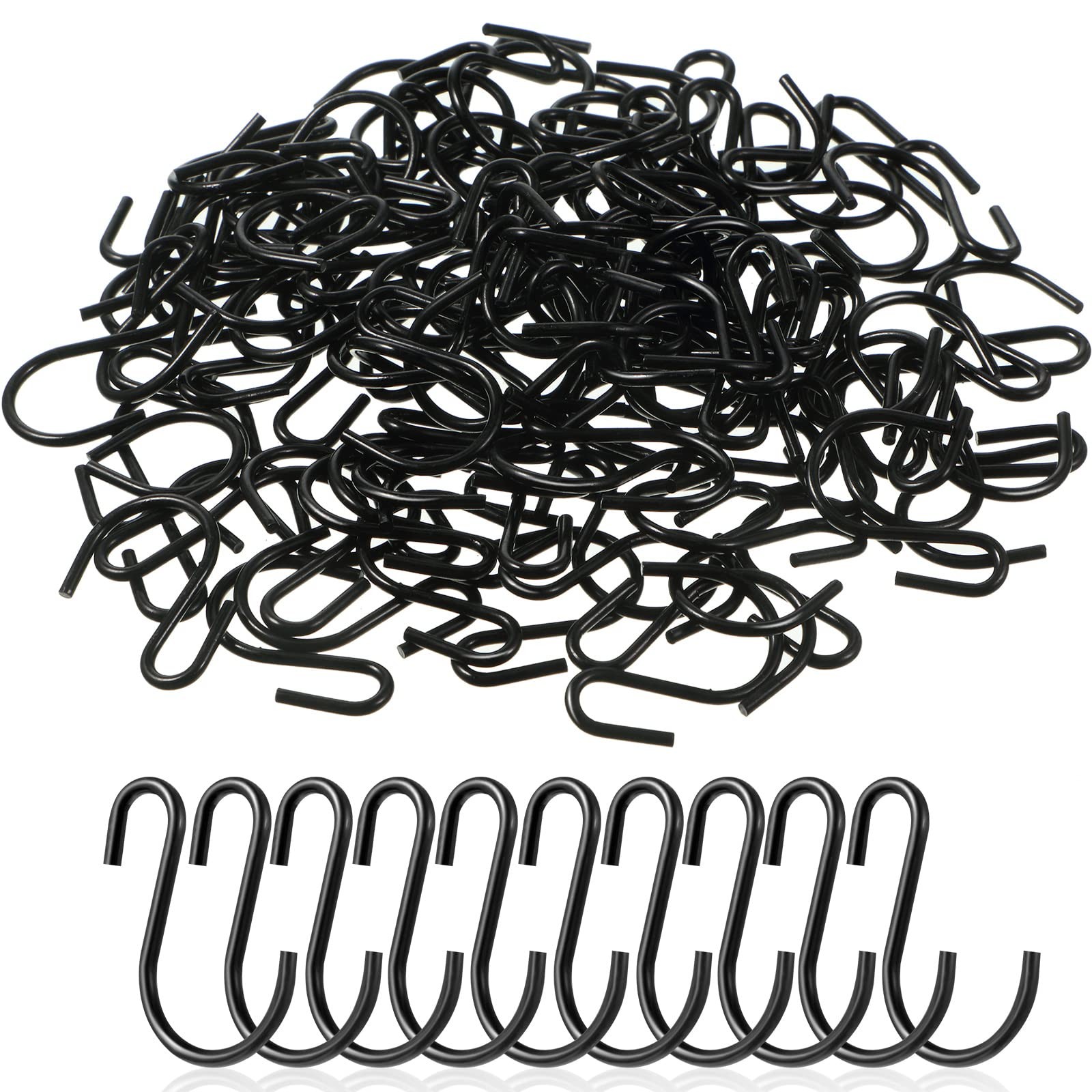120 Pieces Small S Hooks for Hanging Heavy Duty Mini S Shaped 1 Inch Black gallery
