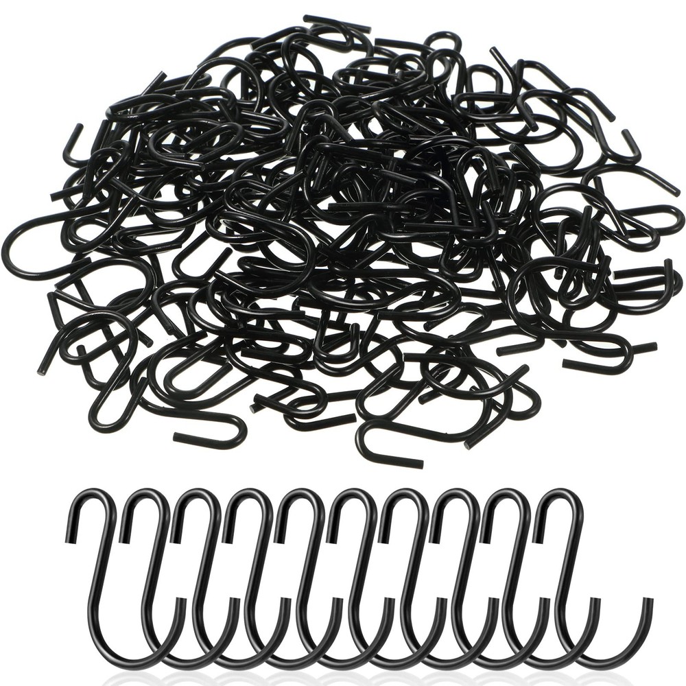 120 Pieces Small S Hooks for Hanging Heavy Duty Mini S Shaped 1 Inch Black