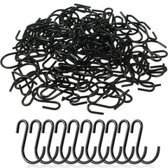120 Pieces Small S Hooks for Hanging Heavy Duty Mini S Shaped 1 Inch Black