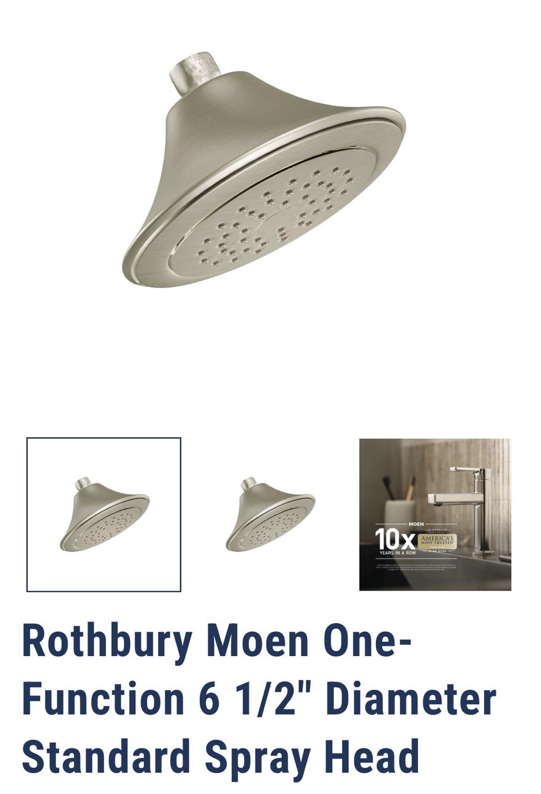 Moen S6335BN Rothbury 6-1/2" Single-Function Showerhead with 2.5 GPM w/Arm gallery