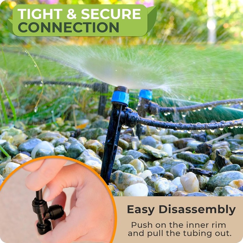 30Pcs Drip Irrigation Emitter 1/4" Garden Drip Watering System 360° Adjustable gallery