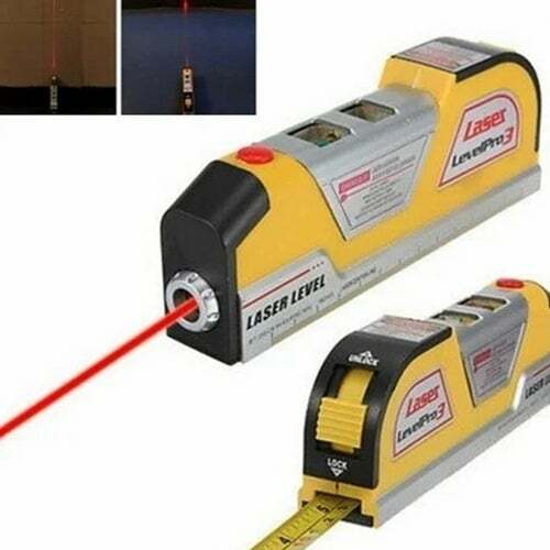 Laser Level Horizontal Vertical Line Measure Measuring Tape Ruler Meter Tool gallery