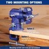 WORKPRO Dual Jaws Table Vise 2.5" & 1.5" 360° Swivel Clamp-On Bench Vise For DIY gallery