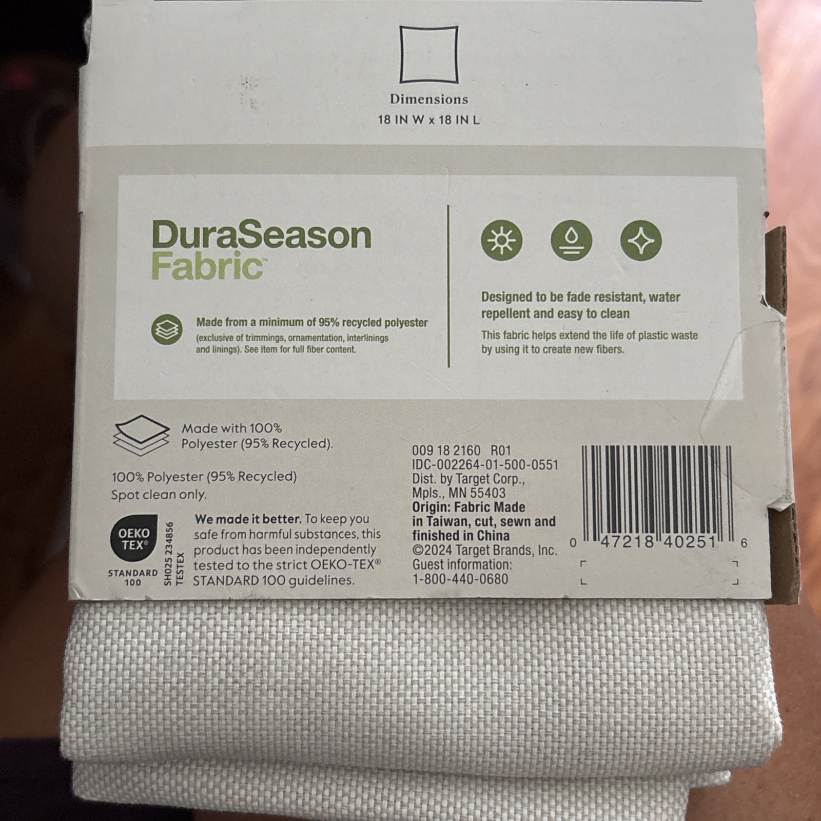 Threshold 18" Outdoor Pillow Cover | Light Beige Duraseason Fabr gallery