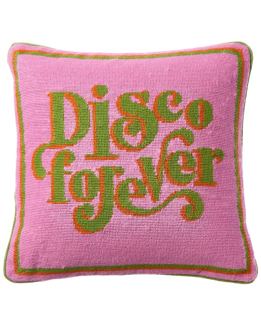 Jonathan Adler Us Kit Disco Forever Needlepoint Pillow Green gallery
