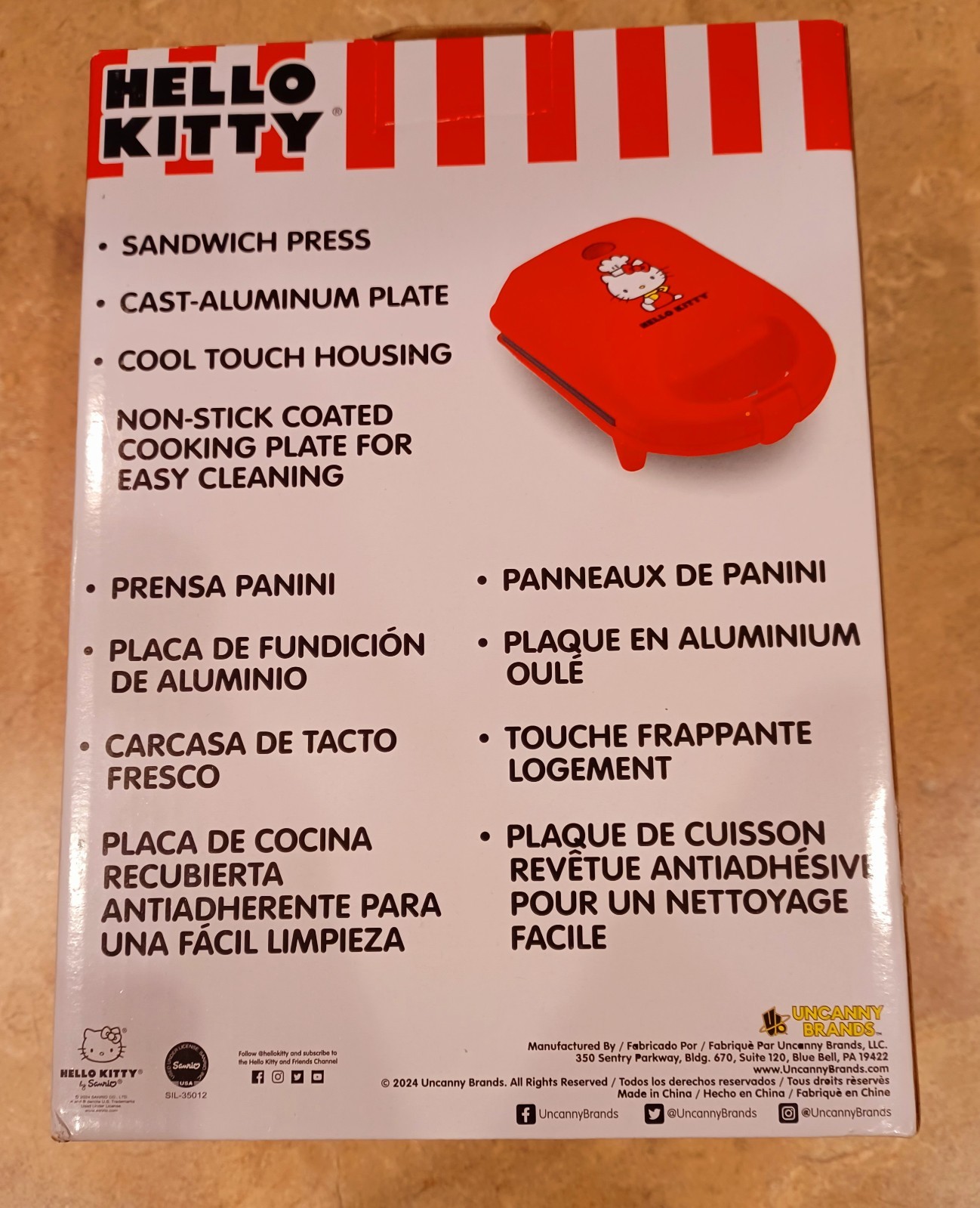 Hello Kitty Grilled Cheese Sandwich Maker Red Non Stick Cast Aluminum Plate gallery
