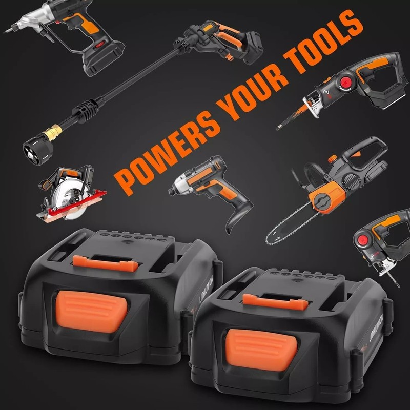 2pack For WORX 20V MAX Extend Lithium Battery 20 Volt WA3520 WA3525 WA3575 WG155 gallery