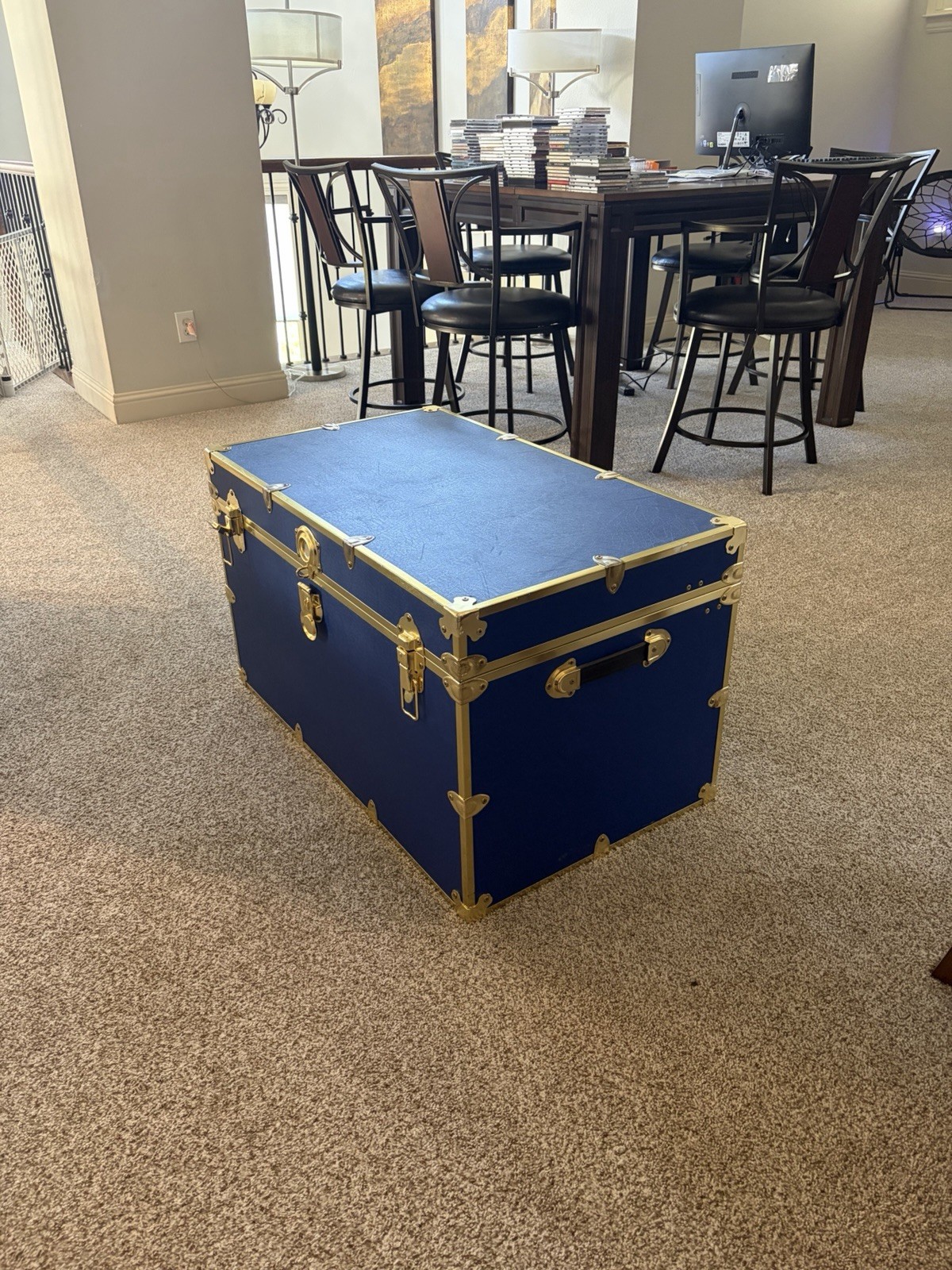 XXL Rhino Storage Trunk Footlocker 36x21x21" Dark Blue and Gold gallery