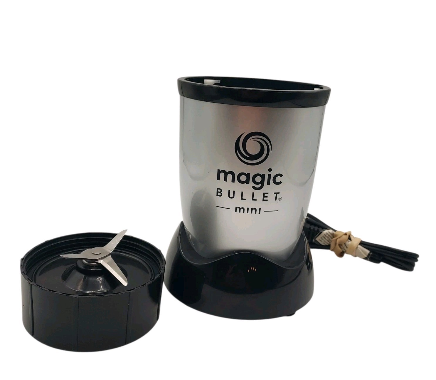 Magic Bullet Mini Blender Motor Base MTB‑101B 200W Silver Black + Blade Tested gallery