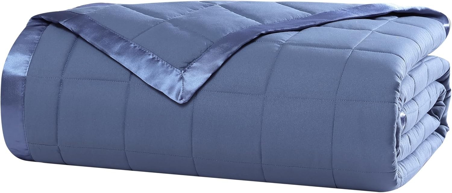 Elite Home Products Down Alternative Solid Blankets Cabernet, Medium Blue King gallery