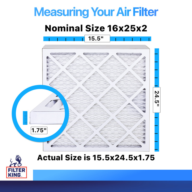 Filter King 16x25x2 Air Filter 12-PACK MERV 8 Actual Size 15.5 x 24.5 x 1.75" gallery