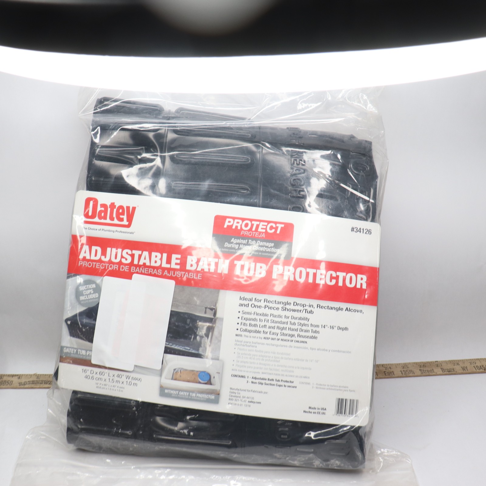 Oatey 14 in. - 16 in. Adjustable Plastic Bathtub Liner Protector gallery