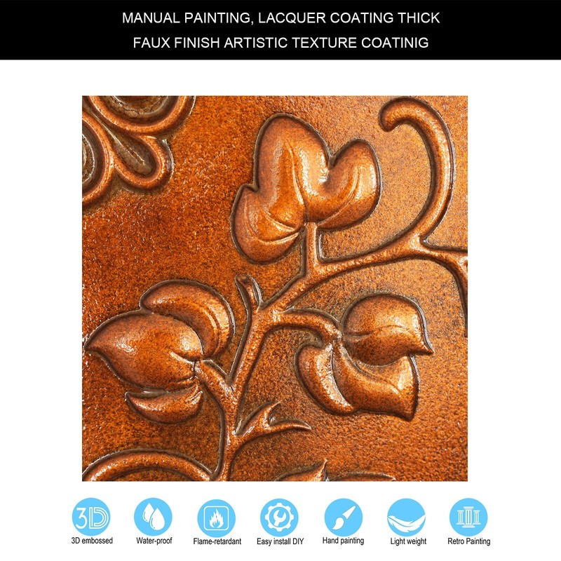Faux tin ceiling tile cafe art decor wall panel PL66 Archaic copper 10pcs/lot gallery