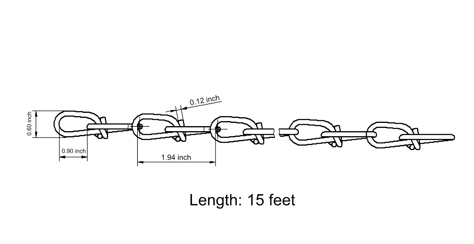 2/0 x 15-ft Double Loop Chain, Green Powder Coated Steel Chain, 255lb Load gallery