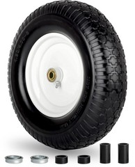 GICOOL 16 Flat-Free Solid Tire & Wheel, 4.80/4.00-8 for Wheelbarrow & Garden