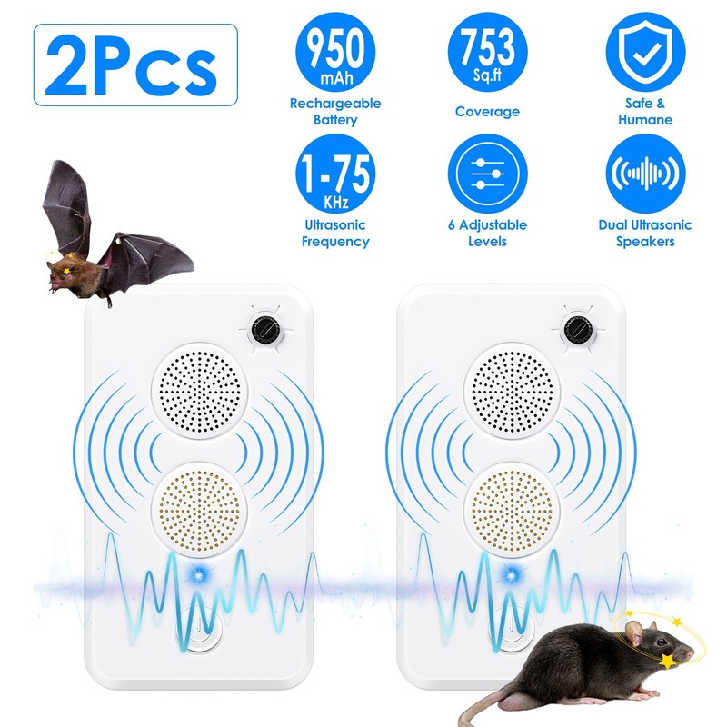 4 Pack Ultrasonic Bat Repellent Keep Bats Away Repeller Bats Exclusion Device gallery