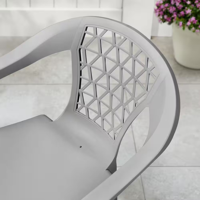Light Grey Penza Stack Resin Outdoor Dining Chair gallery
