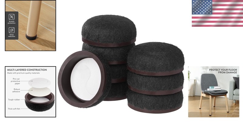 1.2'' Round Felt Pads for Chairs & Tables - Durable Hardwood Floor Protection gallery