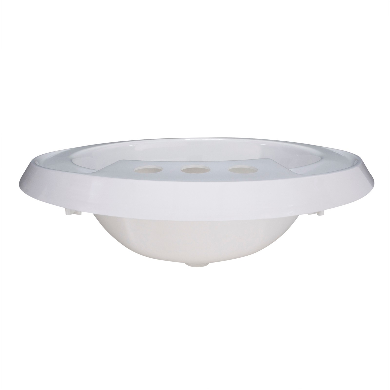RecPro Oval RV Bathroom Sink White Single Bowl Sink 20"X17" Plastic gallery