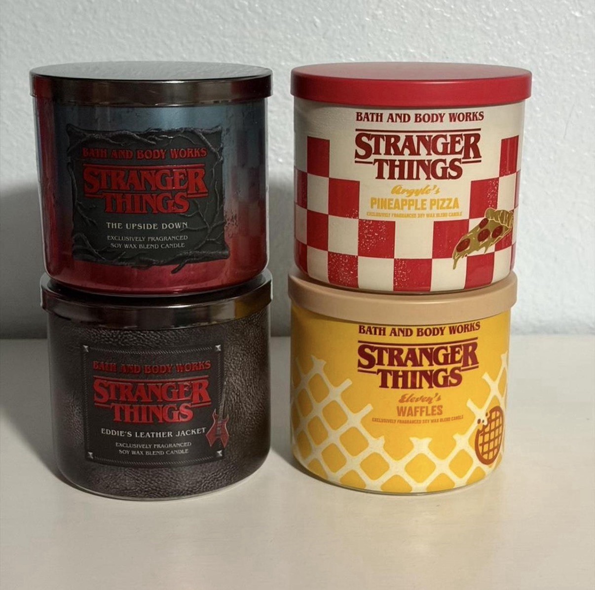 Four Stranger Things Season 4 Candles All Unused Except One. #strangerthings gallery